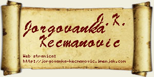 Jorgovanka Kecmanović vizit kartica